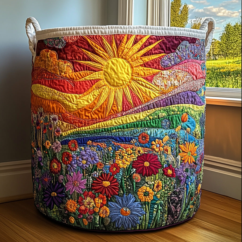 Sunny Indulgence Quilted Laundry Basket 1