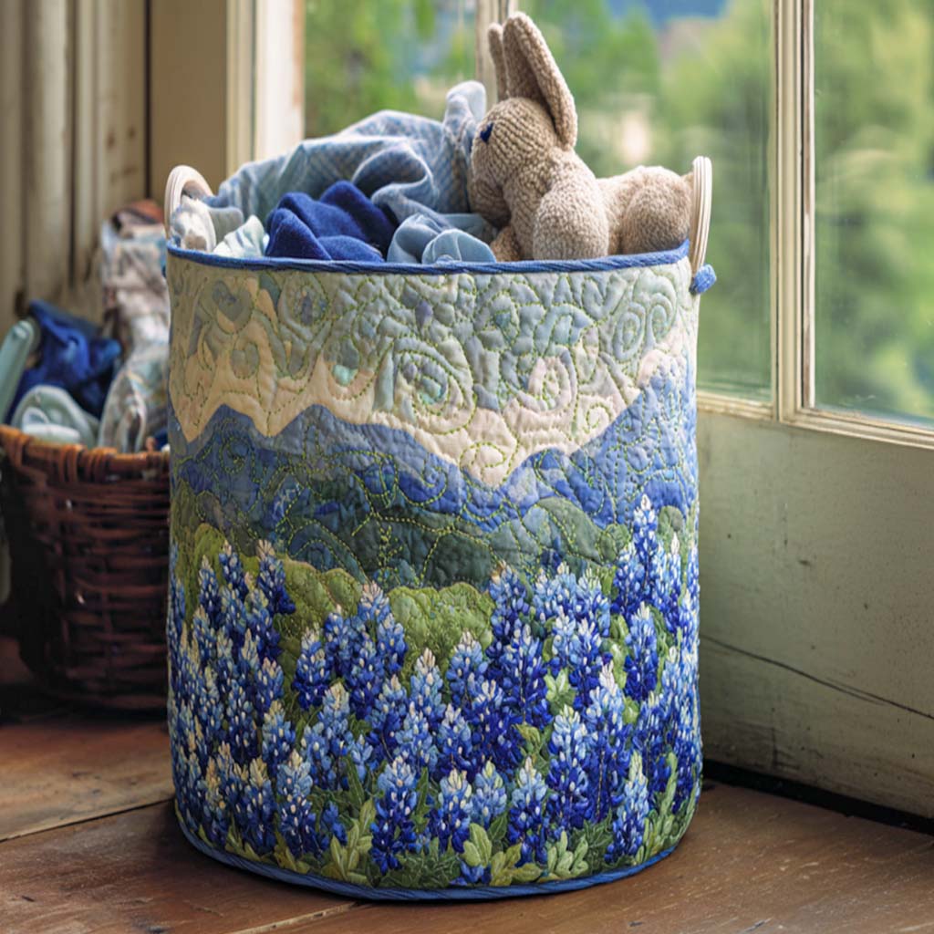 Texas Spring Quilted Laundry Basket 1