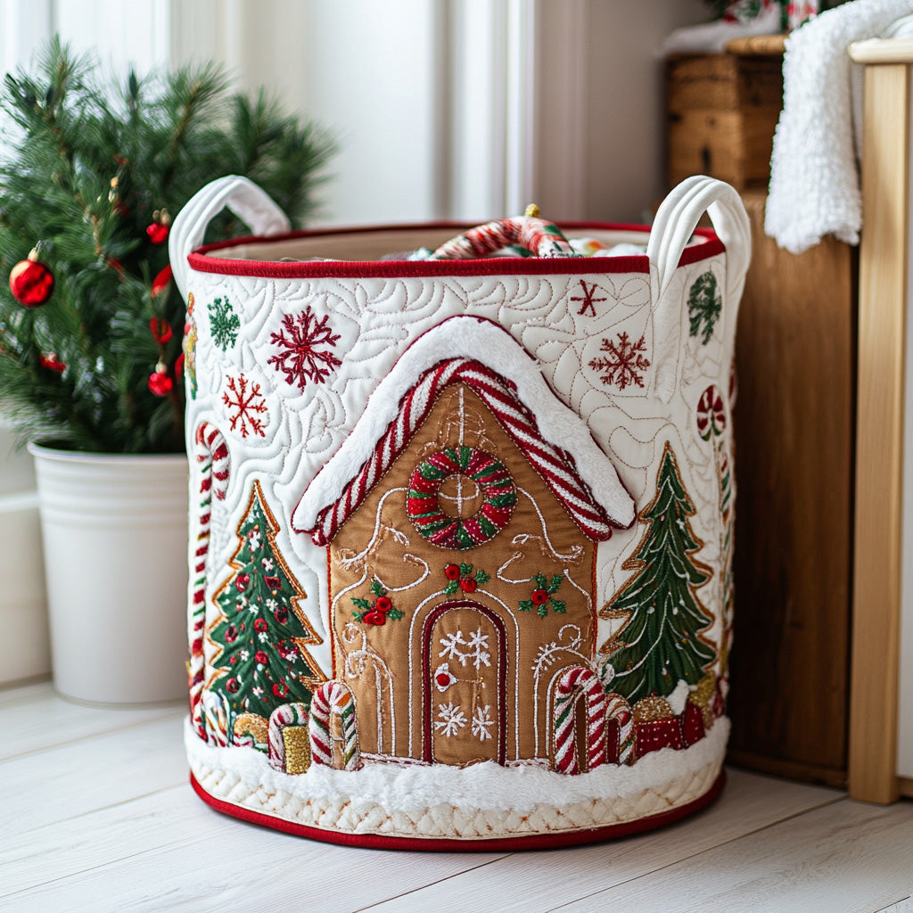 Winter Spirit Quilted Laundry Basket 1