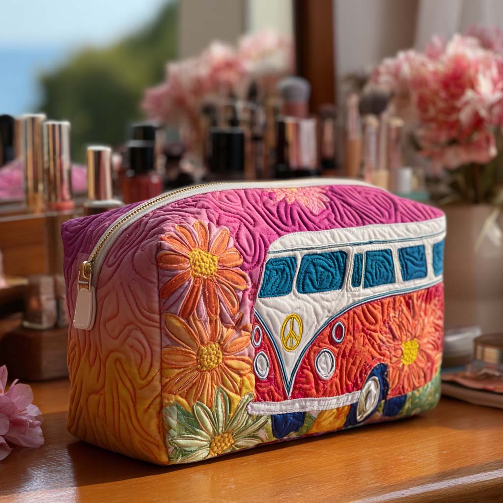 Road to Rainbow Peaks Quilted Makeup Bag 1
