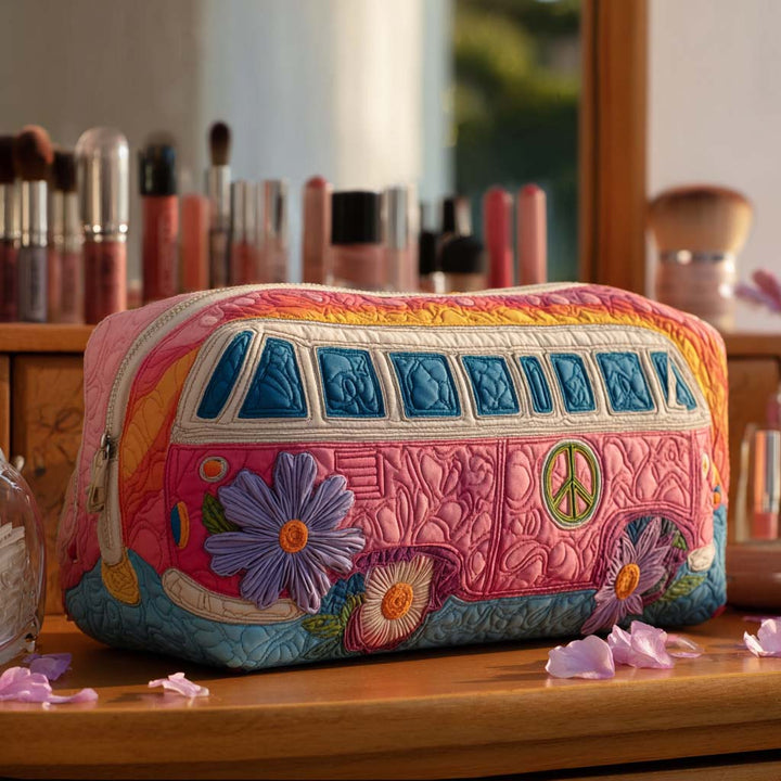 Serene Road Trip Quilted Makeup Bag 1