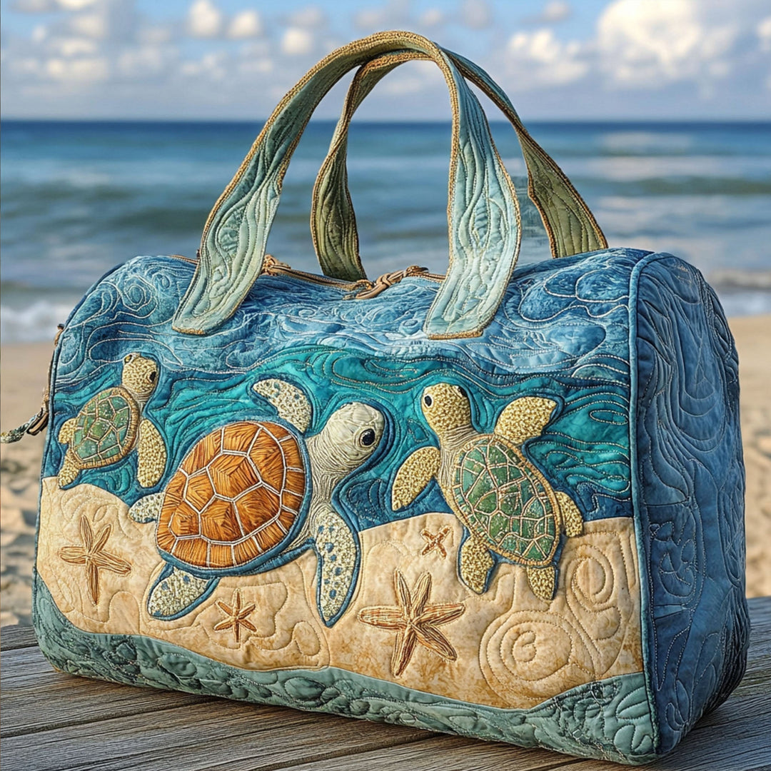 Turtly Cute Quilted Duffle Bag 1
