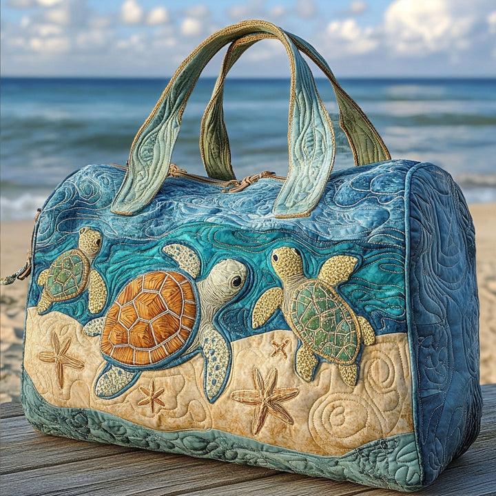 Turtly Cute Quilted Duffle Bag 1