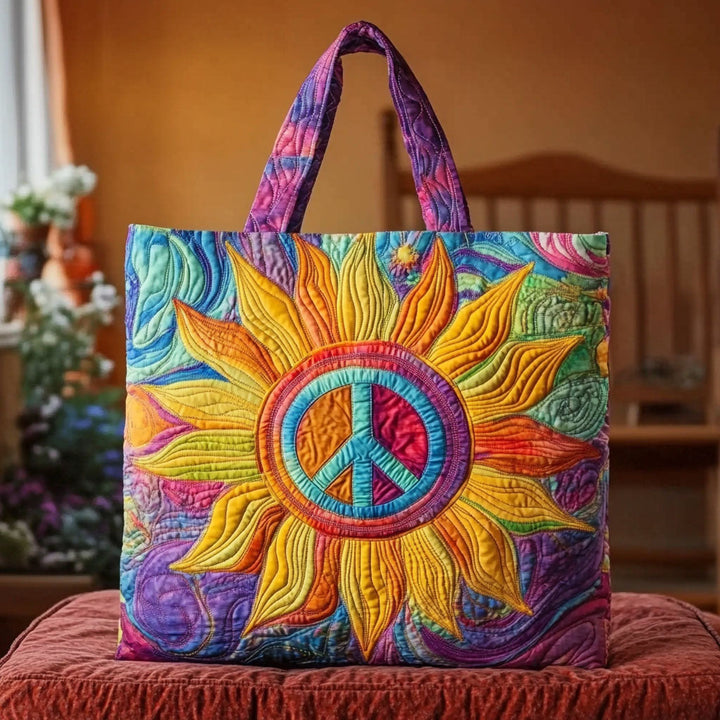 Sunrise Sunflower Quilted Tote Bag 1