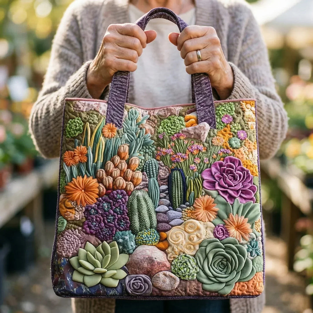 Artisanal Tote Bag - Succulent Garden 2
