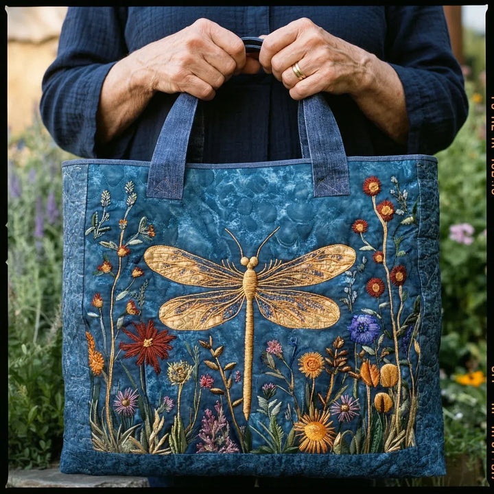 Quilted Bag - Golden Dragonfly 2
