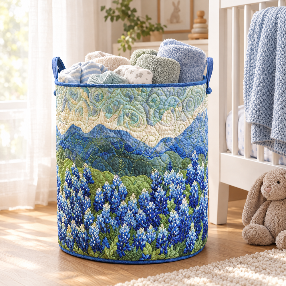 Texas Spring Quilted Laundry Basket 2