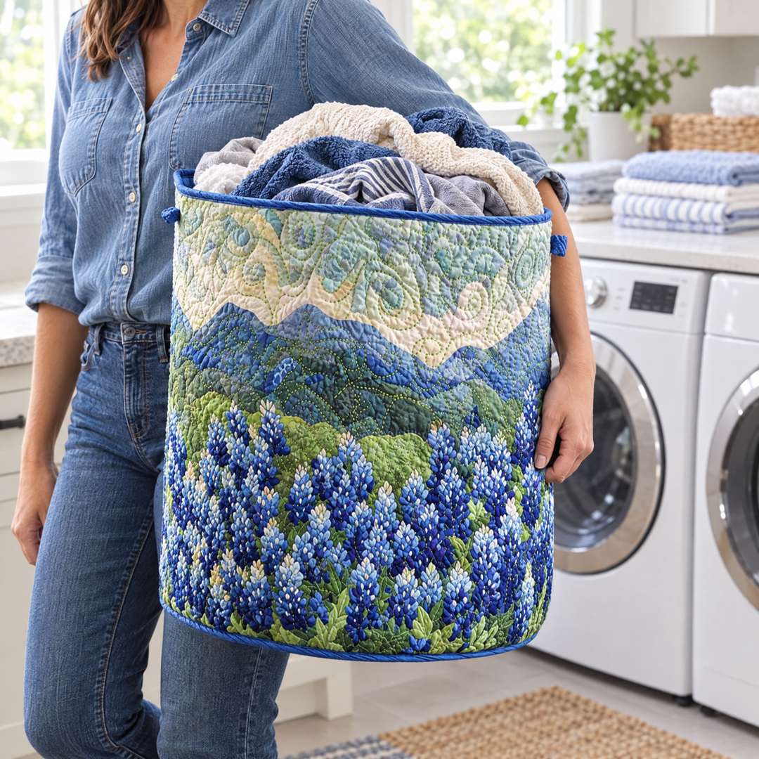 Texas Spring Quilted Laundry Basket 3