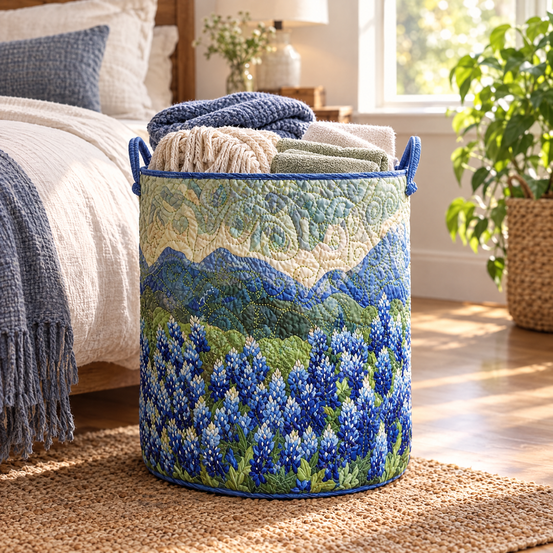 Texas Spring Quilted Laundry Basket 4