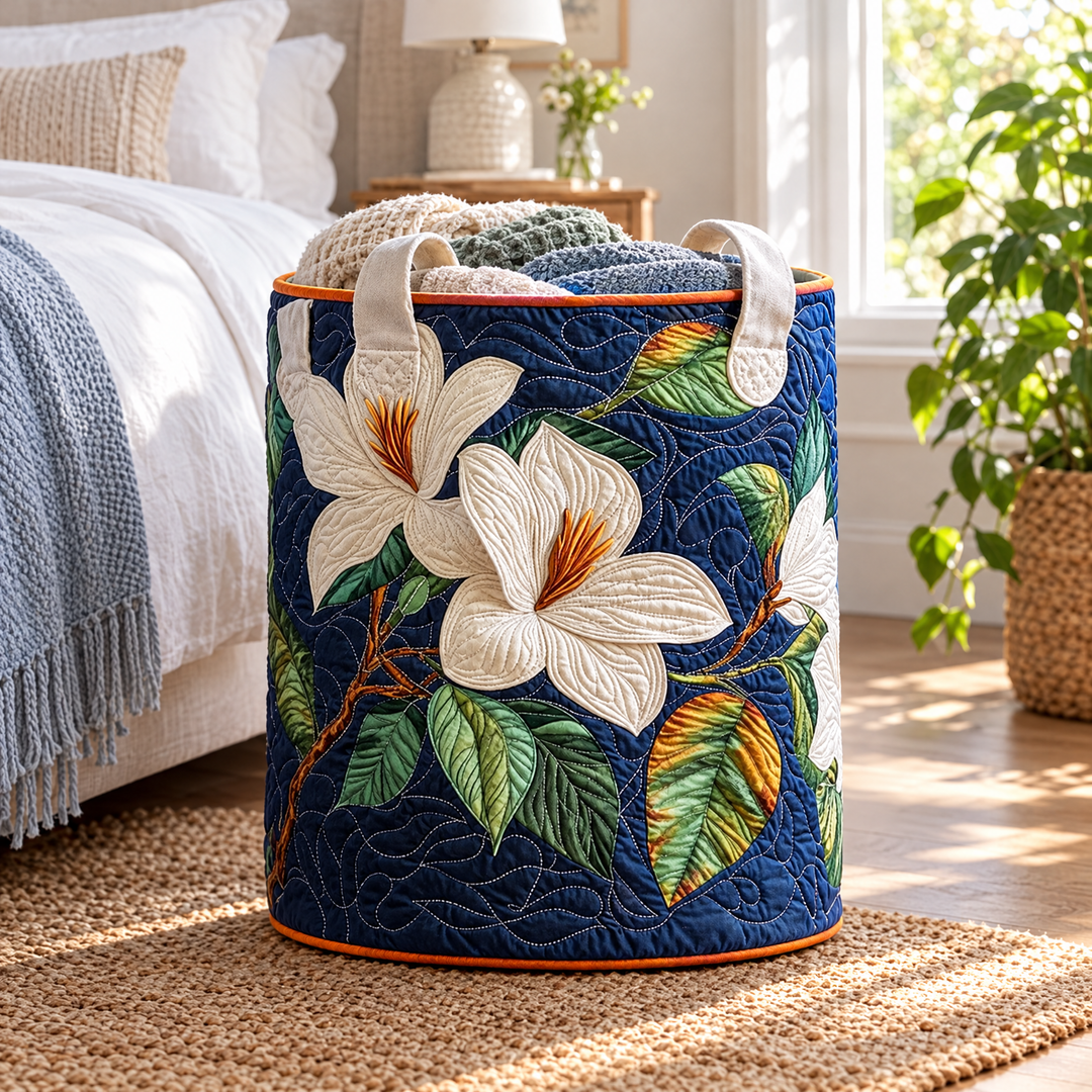 Soft Magnolia Quilted Laundry Basket 3