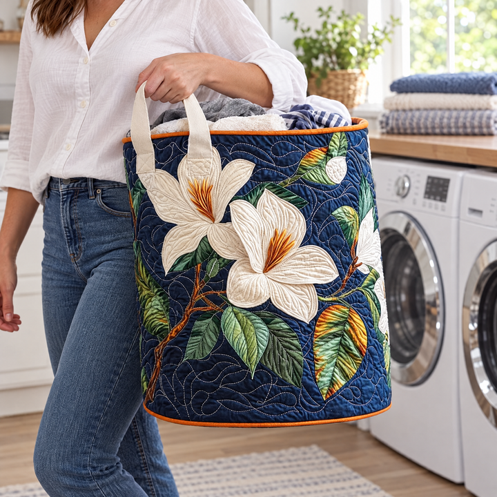 Soft Magnolia Quilted Laundry Basket 4