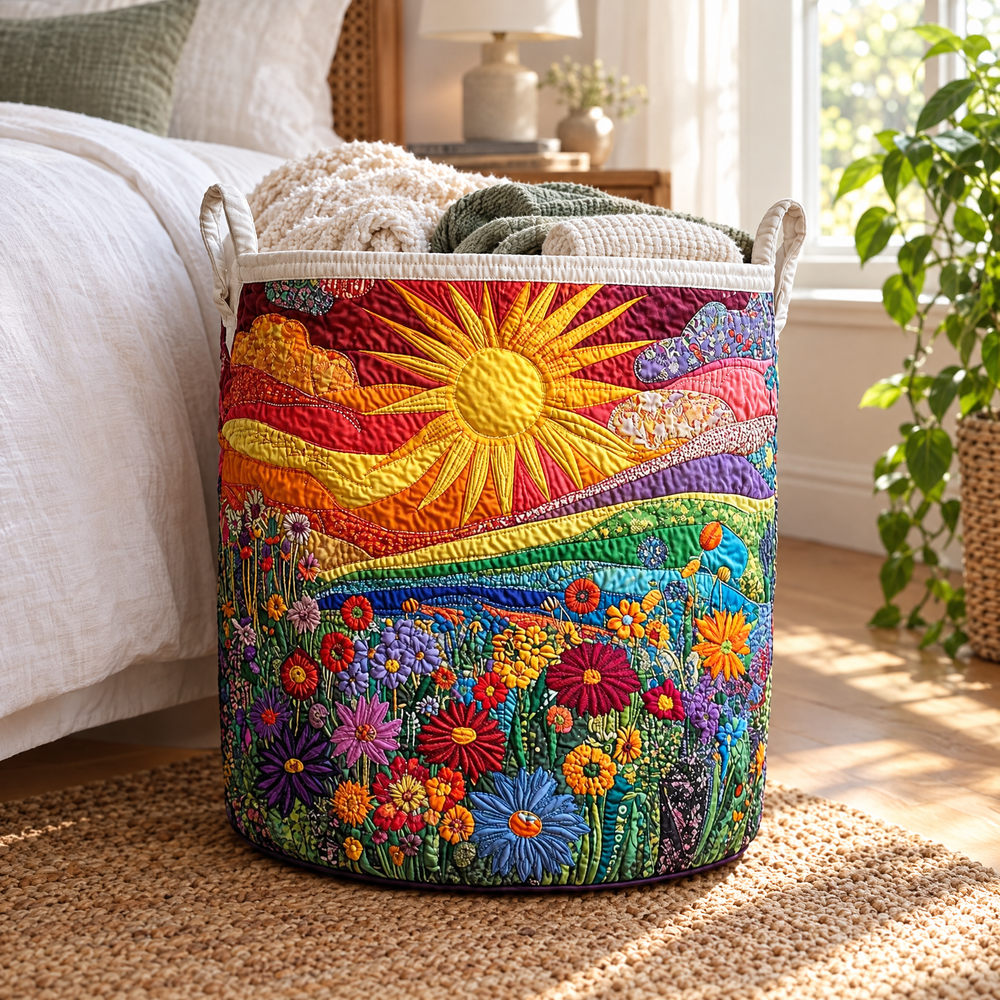 Sunny Indulgence Quilted Laundry Basket 2