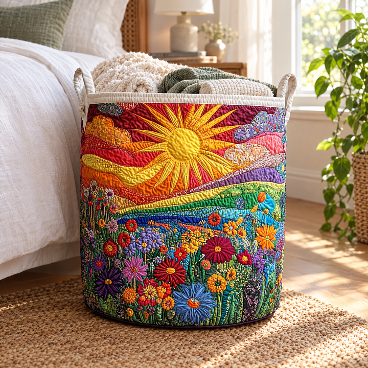 Sunny Indulgence Quilted Laundry Basket 2