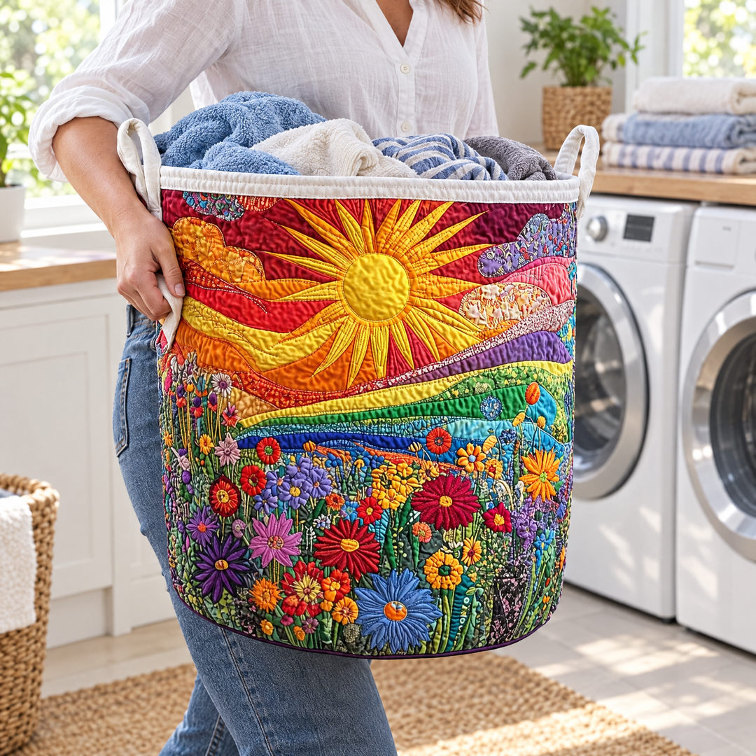 Sunny Indulgence Quilted Laundry Basket 3