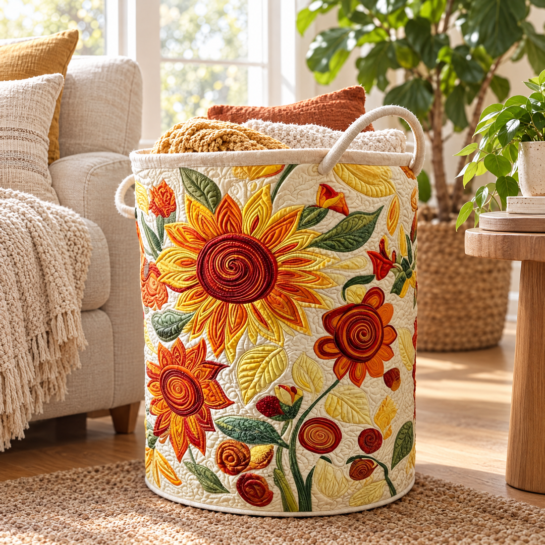 Sun Cushions Quilted Laundry Basket 3
