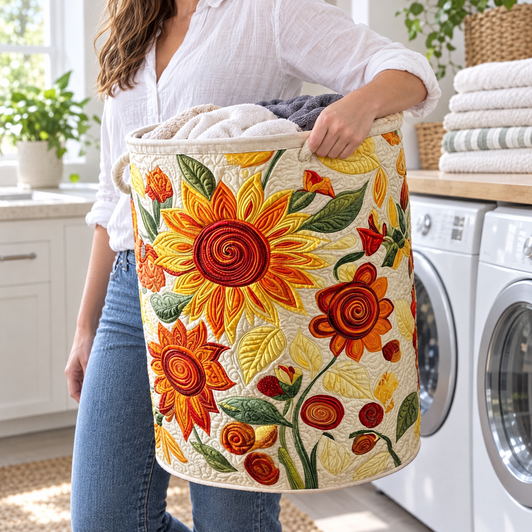 Sun Cushions Quilted Laundry Basket 4