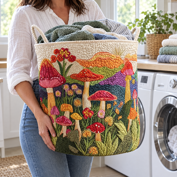 Garden at Dawn Quilted Laundry Basket 2