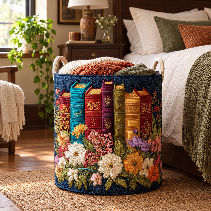 Classic Style Quilted Laundry Basket 2