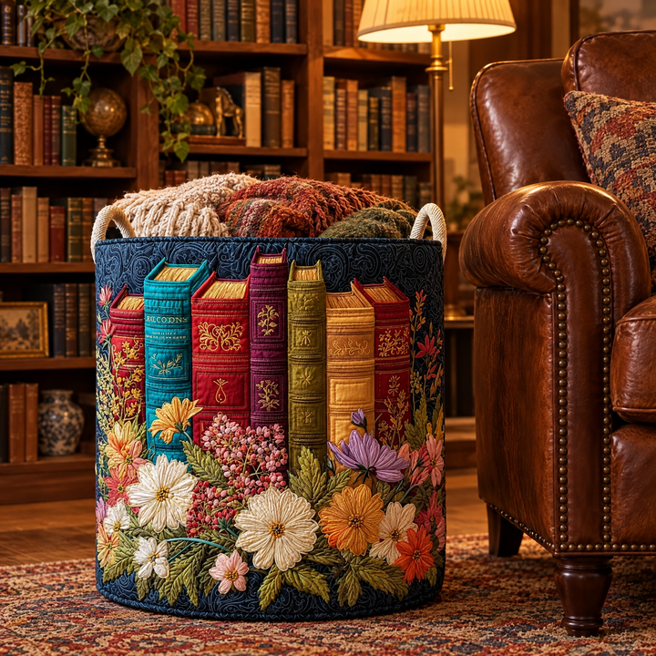 Classic Style Quilted Laundry Basket 4
