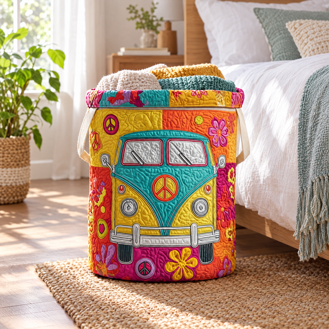 Hippie Style Quilted Laundry Basket 3