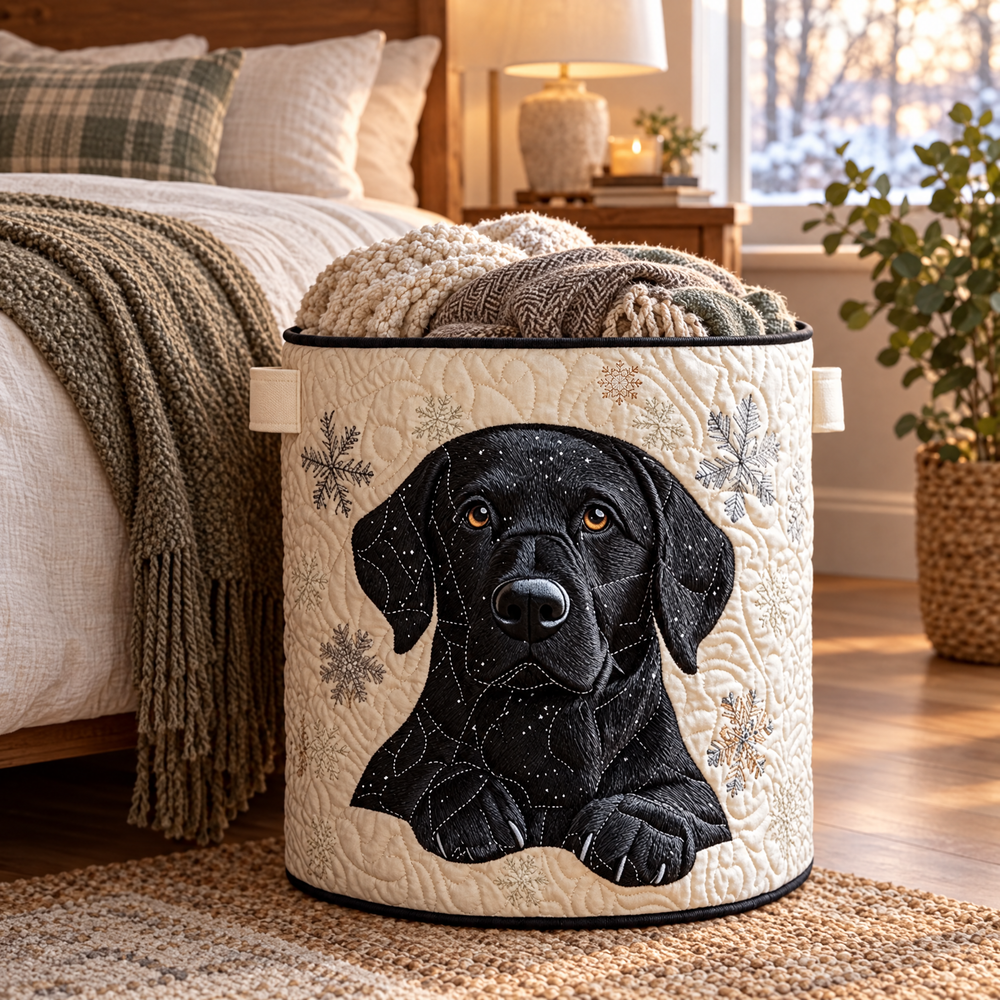 Snow Friends Quilted Laundry Basket 2