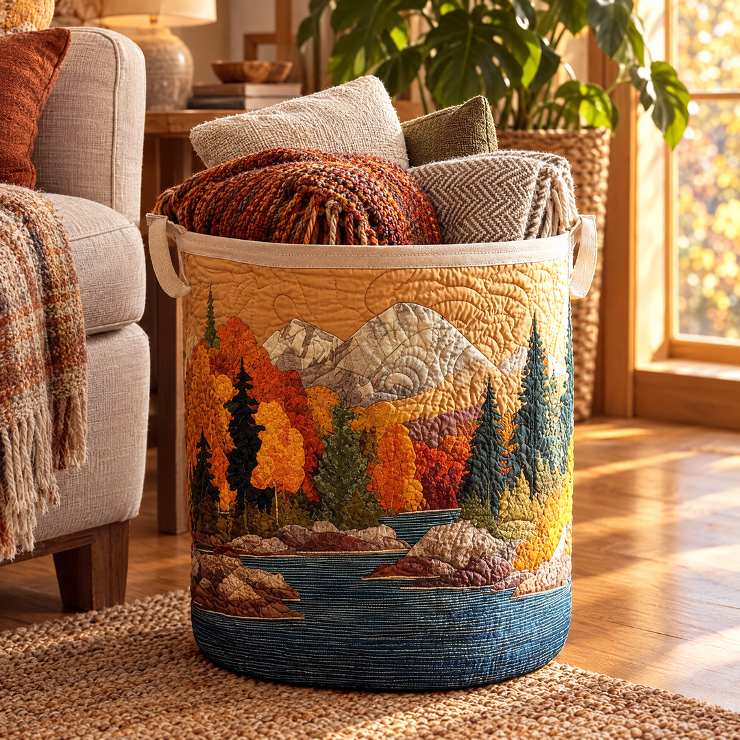 Autumn River Quilted Laundry Basket 2