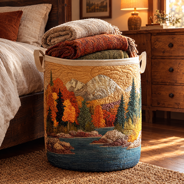 Autumn River Quilted Laundry Basket 4