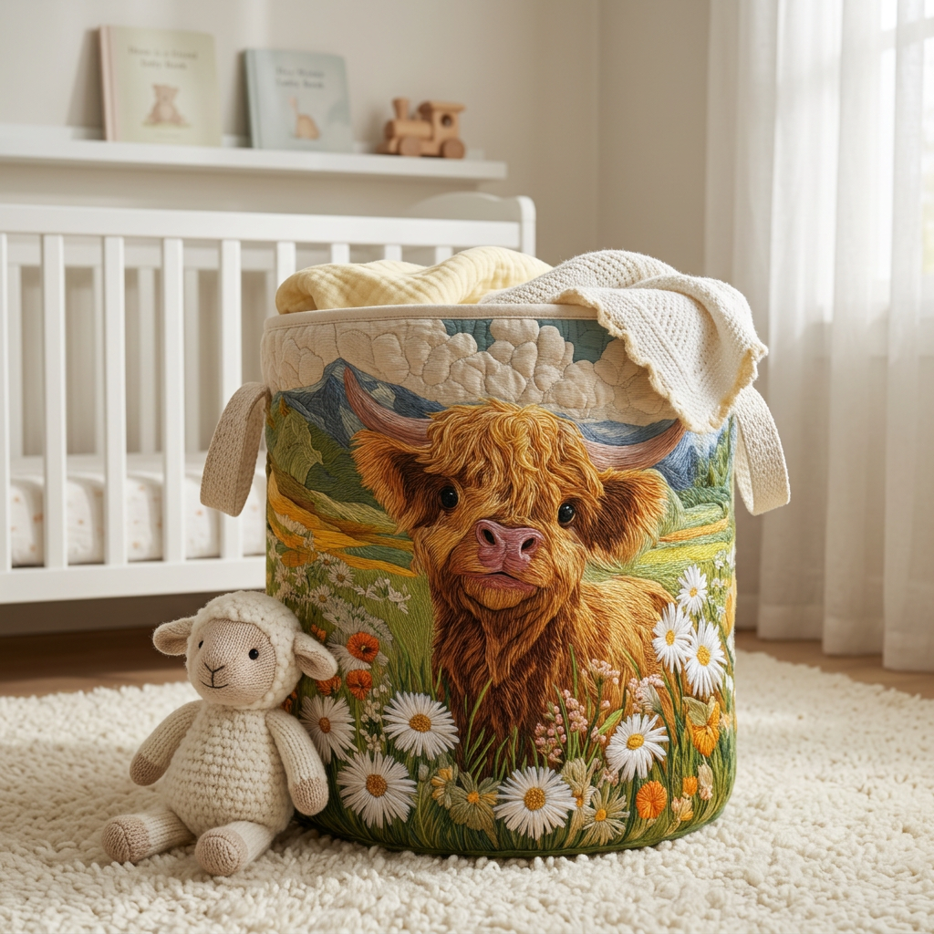 Blooming Highlands Quilted Laundry Basket 2
